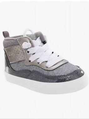 Toddler Glitter High-Top Sneakers - Silver & Black, Suze T6
